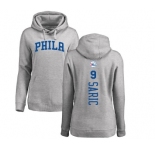 NBA Women's Nike Philadelphia 76ers #9 Dario Saric Ash Backer Pullover Hoodie