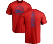 NBA Nike Philadelphia 76ers #10 Maurice Cheeks Red One Color Backer T-Shirt