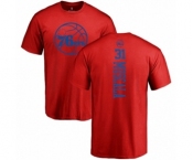 NBA Nike Philadelphia 76ers #31 Mike Muscala Red One Color Backer T-Shirt
