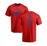 NBA Nike Philadelphia 76ers #34 Charles Barkley Red One Color Backer T-Shirt