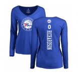 Basketball Women's Philadelphia 76ers #0 Josh Richardson Royal Blue Backer Long Sleeve T-Shirt