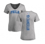 NBA Women's Nike Philadelphia 76ers #13 Wilt Chamberlain Ash Backer T-Shirt