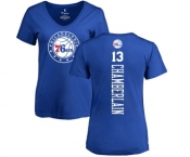 NBA Women's Nike Philadelphia 76ers #13 Wilt Chamberlain Royal Blue Backer T-Shirt