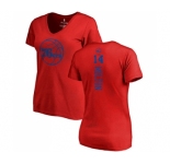 NBA Women's Nike Philadelphia 76ers #14 Shake Milton Red One Color Backer Slim-Fit V-Neck T-Shirt