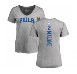 NBA Women's Nike Philadelphia 76ers #2 Moses Malone Ash Backer T-Shirt