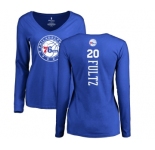NBA Women's Nike Philadelphia 76ers #20 Markelle Fultz Royal Blue Backer Long Sleeve T-Shirt