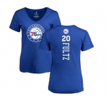 NBA Women's Nike Philadelphia 76ers #20 Markelle Fultz Royal Blue Backer T-Shirt
