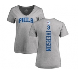 NBA Women's Nike Philadelphia 76ers #3 Allen Iverson Ash Backer T-Shirt