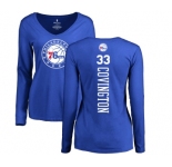 NBA Women's Nike Philadelphia 76ers #33 Robert Covington Royal Blue Backer Long Sleeve T-Shirt