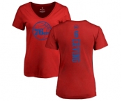NBA Women's Nike Philadelphia 76ers #6 Julius Erving Red One Color Backer Slim-Fit V-Neck T-Shirt