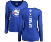 NBA Women's Nike Philadelphia 76ers #7 Timothe Luwawu Royal Blue Backer Long Sleeve T-Shirt