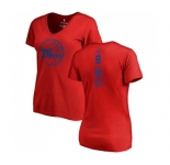 NBA Women's Nike Philadelphia 76ers #8 Zhaire Smith Red One Color Backer Slim-Fit V-Neck T-Shirt