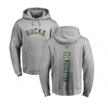 NBA Nike Milwaukee Bucks #22 Khris Middleton Ash Backer Pullover Hoodie