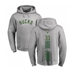 NBA Nike Milwaukee Bucks #33 Kareem Abdul-Jabbar Ash Backer Pullover Hoodie