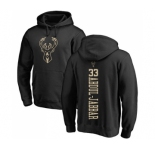 NBA Nike Milwaukee Bucks #33 Kareem Abdul-Jabbar Black One Color Backer Pullover Hoodie