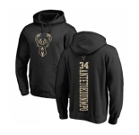 NBA Nike Milwaukee Bucks #34 Giannis Antetokounmpo Black One Color Backer Pullover Hoodie