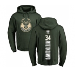 NBA Nike Milwaukee Bucks #34 Giannis Antetokounmpo Green Backer Pullover Hoodie