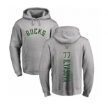 NBA Nike Milwaukee Bucks #77 Ersan Ilyasova Ash Backer Pullover Hoodie