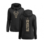 NBA Women's Nike Milwaukee Bucks #22 Khris Middleton Black One Color Backer Pullover Hoodie
