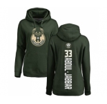 NBA Women's Nike Milwaukee Bucks #33 Kareem Abdul-Jabbar Green Backer Pullover Hoodie