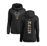 NBA Women's Nike Milwaukee Bucks #34 Ray Allen Black One Color Backer Pullover Hoodie