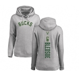 NBA Women's Nike Milwaukee Bucks #6 Eric Bledsoe Ash Backer Pullover Hoodie