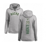 NBA Women's Nike Milwaukee Bucks #77 Ersan Ilyasova Ash Backer Pullover Hoodie