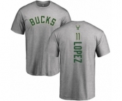 NBA Nike Milwaukee Bucks #11 Brook Lopez Ash Backer T-Shirt