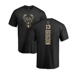 NBA Nike Milwaukee Bucks #13 Malcolm Brogdon Black One Color Backer T-Shirt