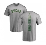 NBA Nike Milwaukee Bucks #33 Kareem Abdul-Jabbar Ash Backer T-Shirt