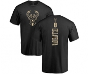 NBA Nike Milwaukee Bucks #8 Matthew Dellavedova Black One Color Backer T-Shirt