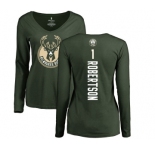 NBA Women's Nike Milwaukee Bucks #1 Oscar Robertson Green Backer Long Sleeve T-Shirt