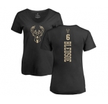 NBA Women's Nike Milwaukee Bucks #6 Eric Bledsoe Black One Color Backer Slim-Fit V-Neck T-Shirt