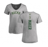 NBA Women's Nike Milwaukee Bucks #7 Thon Maker Ash Backer T-Shirt