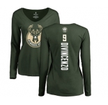 NBA Women's Nike Milwaukee Bucks #9 Donte DiVincenzo Green Backer Long Sleeve T-Shirt