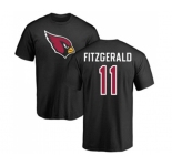 Football Arizona Cardinals #11 Larry Fitzgerald Black Name & Number Logo T-Shirt