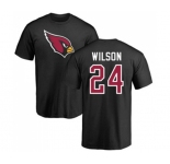 Football Arizona Cardinals #24 Adrian Wilson Black Name & Number Logo T-Shirt
