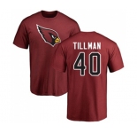 Football Arizona Cardinals #40 Pat Tillman Maroon Name & Number Logo Personalized T-Shirt