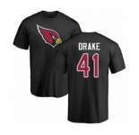 Football Arizona Cardinals #41 Kenyan Drake Black Name & Number Logo T-Shirt