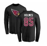 NFL Nike Arizona Cardinals #85 Gabe Holmes Black Name & Number Logo Long Sleeve T-Shirt