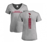 Football Women's Arizona Cardinals #1 Kyler Murray Ash Backer V-Neck T-Shirt