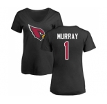 Football Women's Arizona Cardinals #1 Kyler Murray Black Name & Number Logo T-Shirt