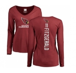 Football Women's Arizona Cardinals #11 Larry Fitzgerald Maroon Backer Long Sleeve T-Shirt
