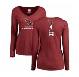 Football Women's Arizona Cardinals #4 Andy Lee Maroon Backer Long Sleeve T-Shirt