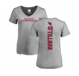 Football Women's Arizona Cardinals #40 Pat Tillman Ash Backer V-Neck T-Shirt