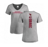 Football Women's Arizona Cardinals #41 Kenyan Drake Ash Backer V-Neck T-Shirt