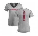 Football Women's Arizona Cardinals #55 Chandler Jones Ash Backer V-Neck T-Shirt