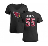 Football Women's Arizona Cardinals #55 Chandler Jones Black Name & Number Logo T-Shirt