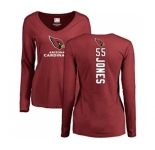 Football Women's Arizona Cardinals #55 Chandler Jones Maroon Backer Long Sleeve T-Shirt