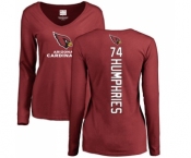 NFL Women's Nike Arizona Cardinals #74 D.J. Humphries Maroon Backer Long Sleeve T-Shirt